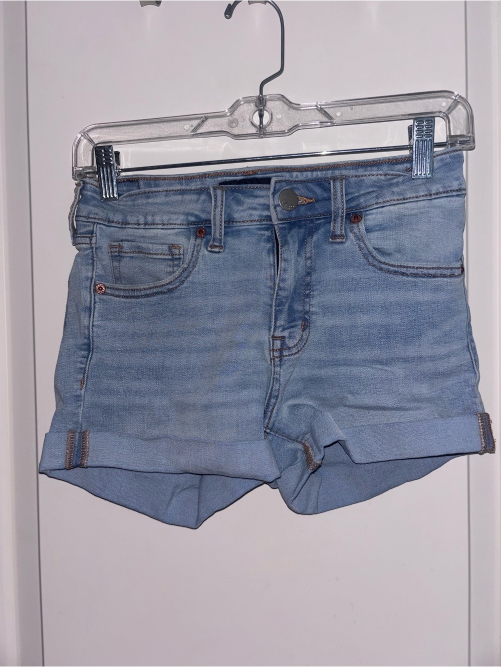Aeropostale Light Blue Rolled-Hem Denim Shorts
